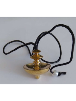 Goldenes Metallpendel, UFO-Form, 3 cm mit Schnur