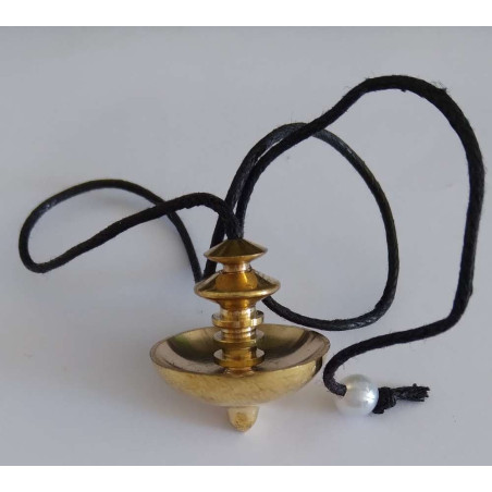 Goldenes Metallpendel, UFO-Form, 3 cm mit Schnur