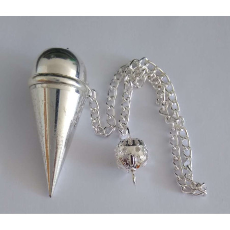 Pendelring Metallring ganz Silber (Zeuge) 3,5 cm mit Kette