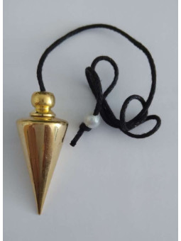 Vergoldetes glattes Kegelpendel 3cm mit Kordel