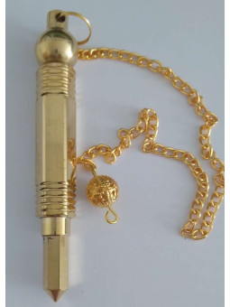 7cm. Bronzestabpendel mit Kette und Wertmarke