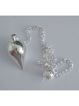 2,5cm silbernes Tropfenpendel mit Kette