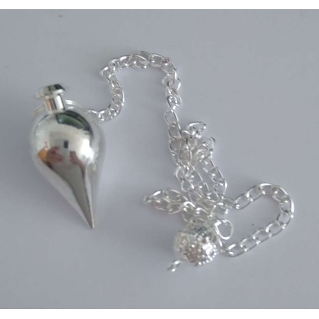 2,5cm silbernes Tropfenpendel mit Kette