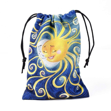Lächelnde Sonne-Mond-Tarot-Tasche 18cm X 14cm
