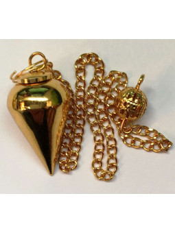 Kegelpendel 3 cm aus vergoldetem Metall mit Kette