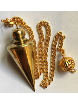 3 cm Vergoldetes Metall Pendel mit Kette in Kegelform