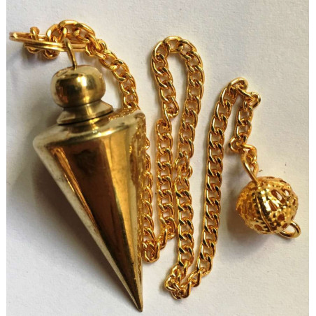 3 cm Vergoldetes Metall Pendel mit Kette in Kegelform