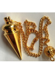 3 cm Feines vergoldetes Metallkegelpendel mit Kette