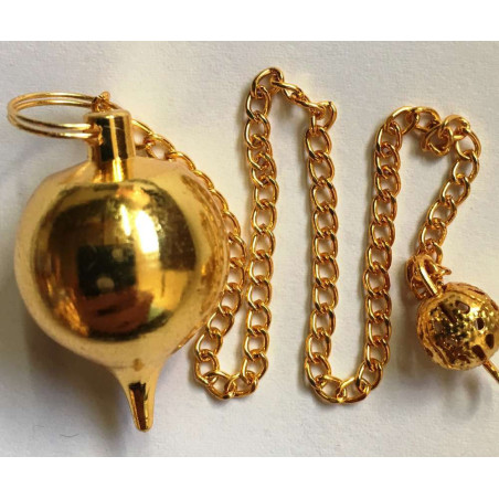 Goldene Metallkugel Pendel 3 cm Durchmesser mit Kette