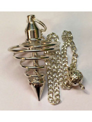 Versilberte Metallspirale Pendel 4 cm mit Kette