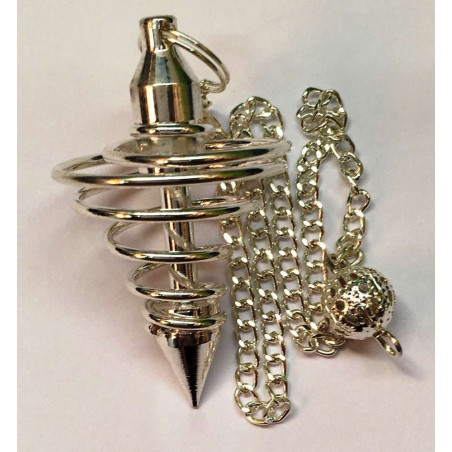 Versilberte Metallspirale Pendel 4 cm mit Kette
