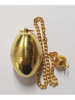 3,5 cm Ovales Pendel Goldenes Metall (Token) mit Kette