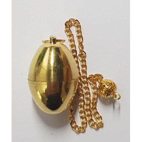 3,5 cm Ovales Pendel Goldenes Metall (Token) mit Kette