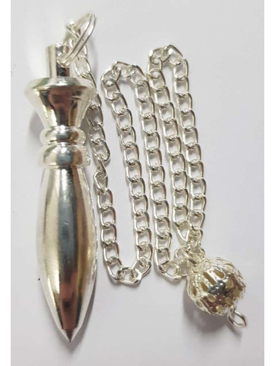 Karnak Versilbertes Metallpendel 4 cm mit Kette