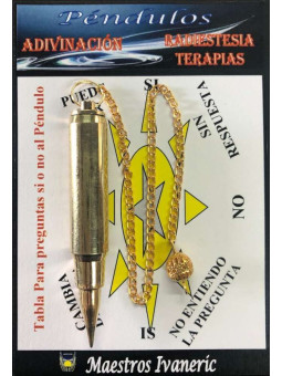 Goldenes Metall Gewehrkugel Pendel 7cm, mit Kette