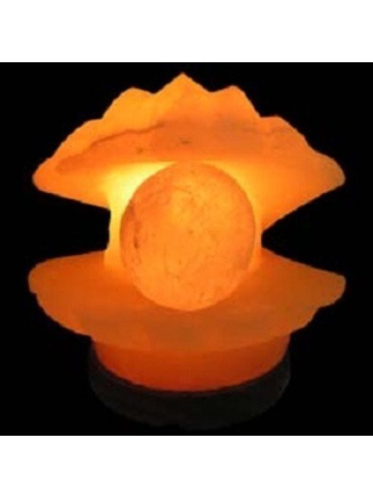 Handgemachte Salzlampe in Muschelform mit Perle, von 2 bis 4 kg