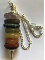 Chakra Mineral Pendel Chakra Ringe mit Metallspitze, 5 cm