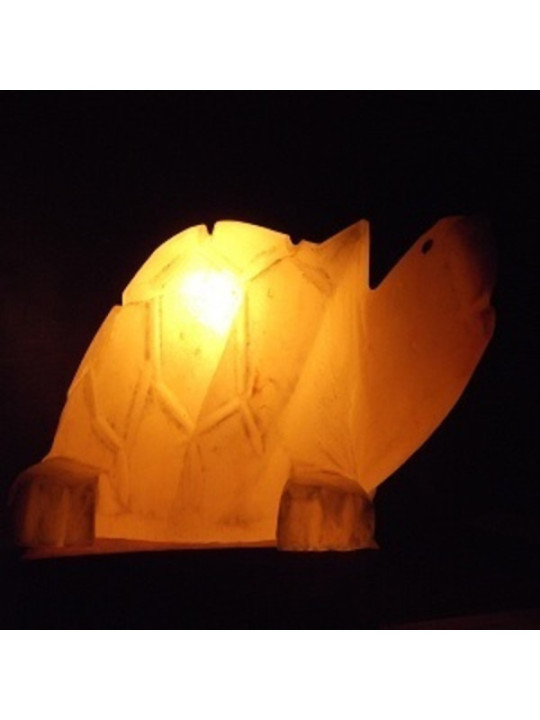 Handgefertigte Salz-Schildkröte Lampe, 15x20 cm