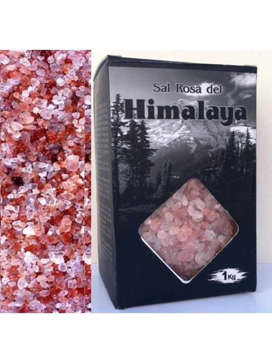 Himalayasalz 1,3mm. Packung mit 1 Kilo. Mit Box