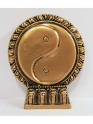 Goldene Harz Yin Yang Figur. 8cm