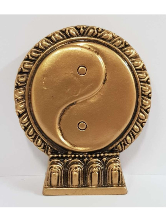 Goldene Harz Yin Yang Figur. 8cm