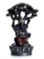 Ganesh-Figur, unter Baum - 21 cm hoch x 14 cm breit
