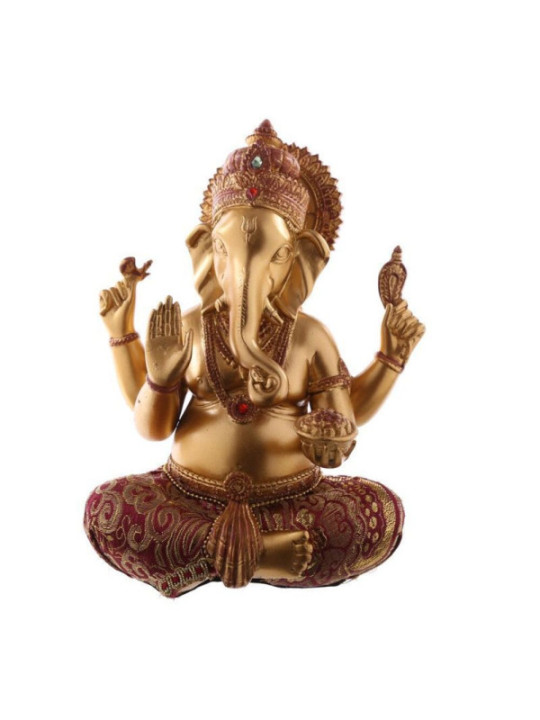 Ganesh Figur, Rot und Gold 19cm