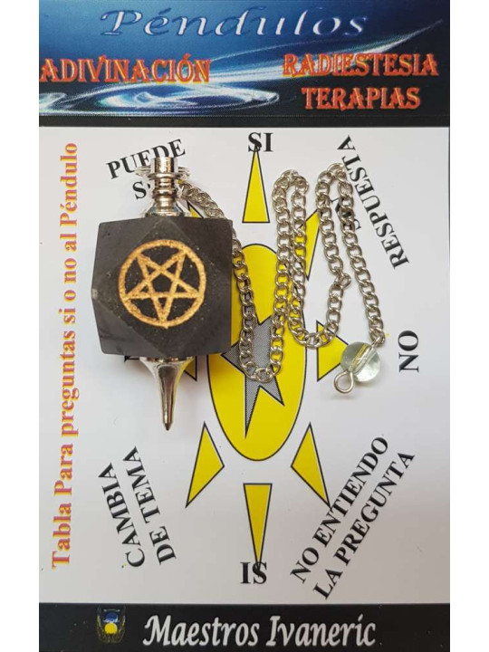 Blaues Aventurin-Mineralpendel mit Pentagramm