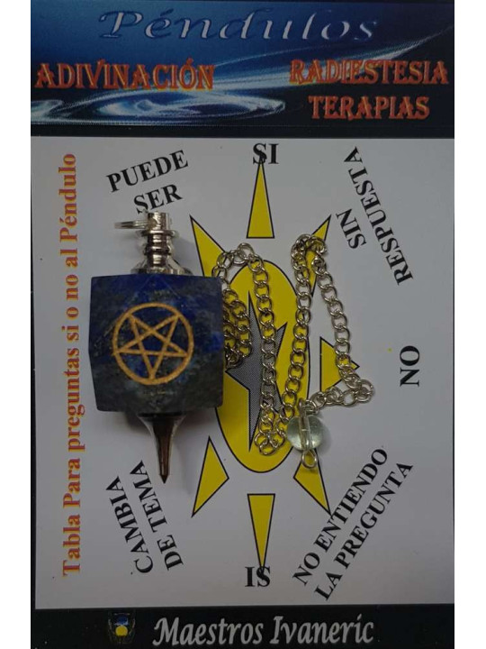 Lapizlazuli Mineral Pendel mit Pentagramm