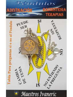 Kristallquarz-Mineralpendel mit Pentagramm