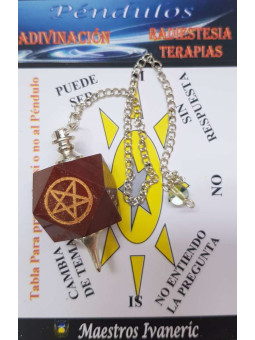 Mineralienpendel aus rotem Jaspis mit Pentagramm