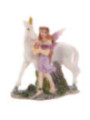 Violette Blumenfee mit Einhorn. 7 cm hoch x 6 cm breit