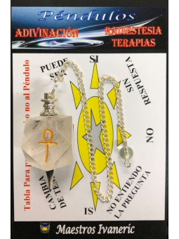 Pendel Mineral Quarzkristall Pendel mit Ankh Schlüssel