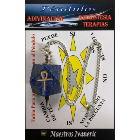 Lapislazuli Mineral Pendel mit Schlüssel Ankh