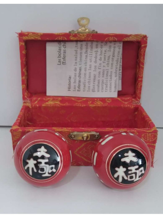 Chinese Health Ball Red Sphere, Taichi Symbol.