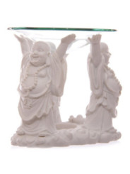3 Lachende Buddhas Ölbrenner 11 cm hoch x 12 cm breit.