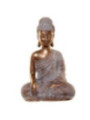 Thailändische Erleuchtungs-Buddha-Figur, Weiß und Gold. 21 cm