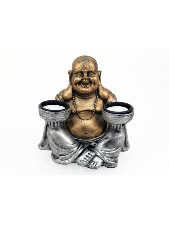 Harz Buddha 15 x 15 cm Kerzenständer