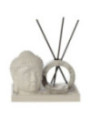 Schilfrohr-Diffusor und Kerzenständer, Buddha-Kopf mit Marmor-Effekt