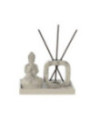 Schilfrohr-Diffusor und Kerzenständer, Buddha meditiert Marmor-Effekt