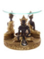 Thai Buddha Ölbrenner, Gold-Braun. 9,5cm x 11,5 cm