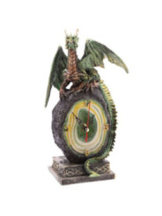 Grüne Drachenuhr mit Kristallgeode