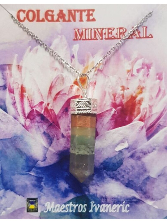 7 Chakra Mineralpunkt-Anhänger 3-4cm