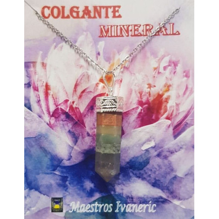 7 Chakra Mineralpunkt-Anhänger 3-4cm