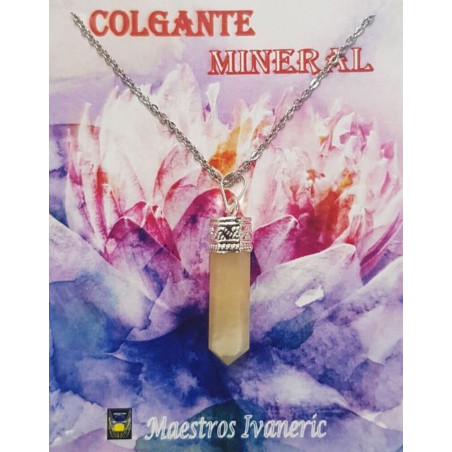 Gelber Fluorit-Mineralpunkt-Anhänger 3-4cm