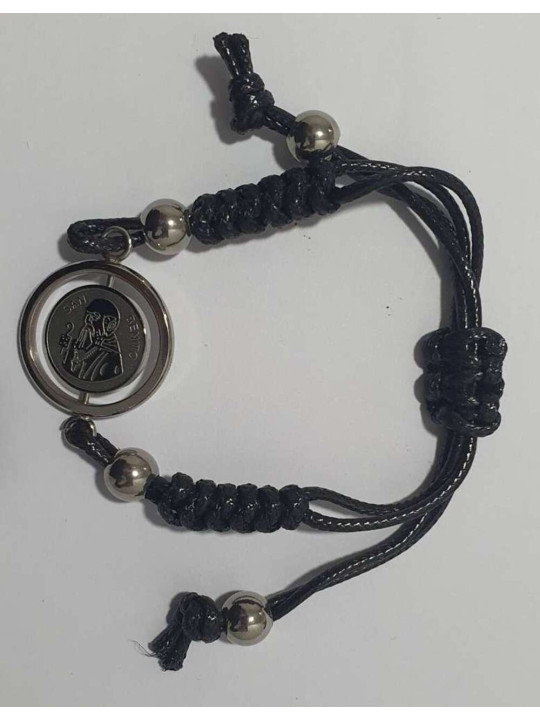 Handgefertigtes St. Benedikt Zweck Armband, einstellbar mit Leder gemacht