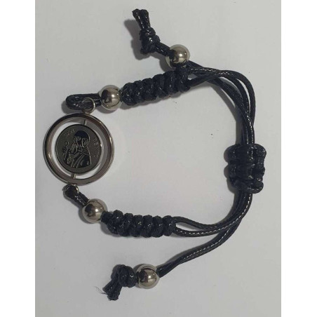 Handgefertigtes St. Benedikt Zweck Armband, einstellbar mit Leder gemacht