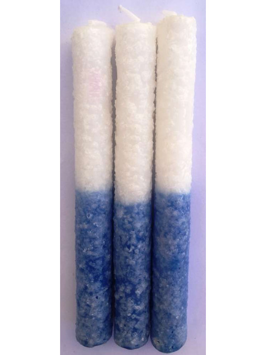Blau-weiße Salzkerze