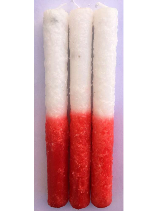 Rot-weiße Salzkerze