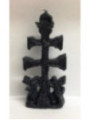 Schwarze Caravaca Kreuz Kerze. 17 Zentimeter